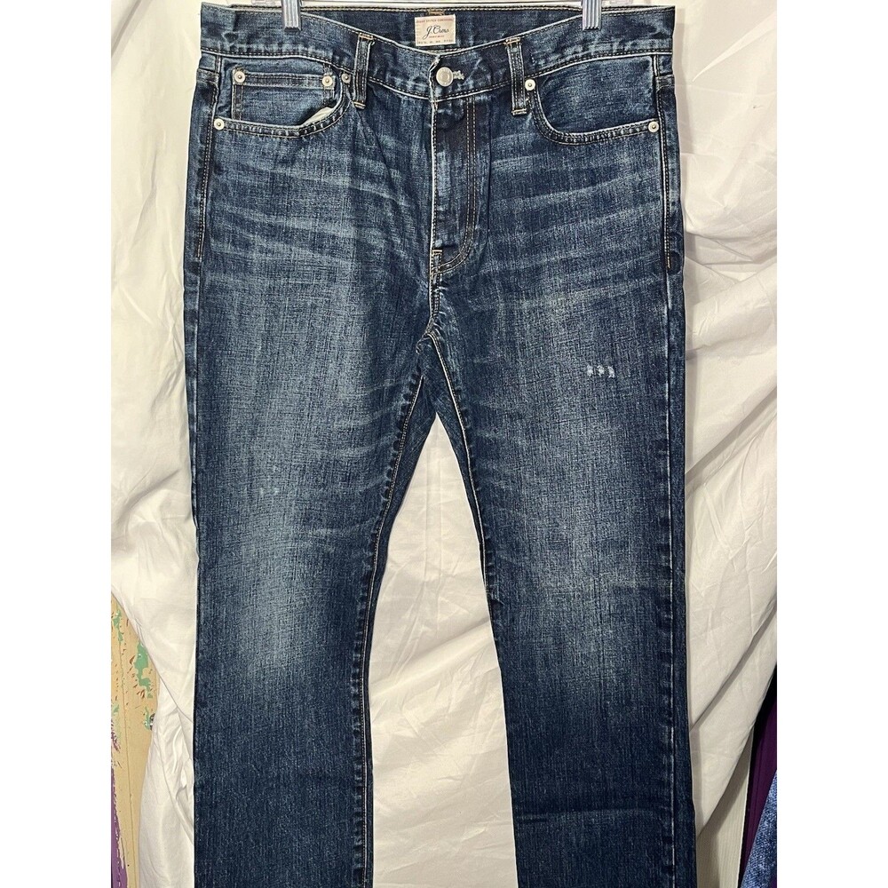 J. Crew Men's Jeans Size 34 x32 Style 770 Dark Wash Distressed See Description